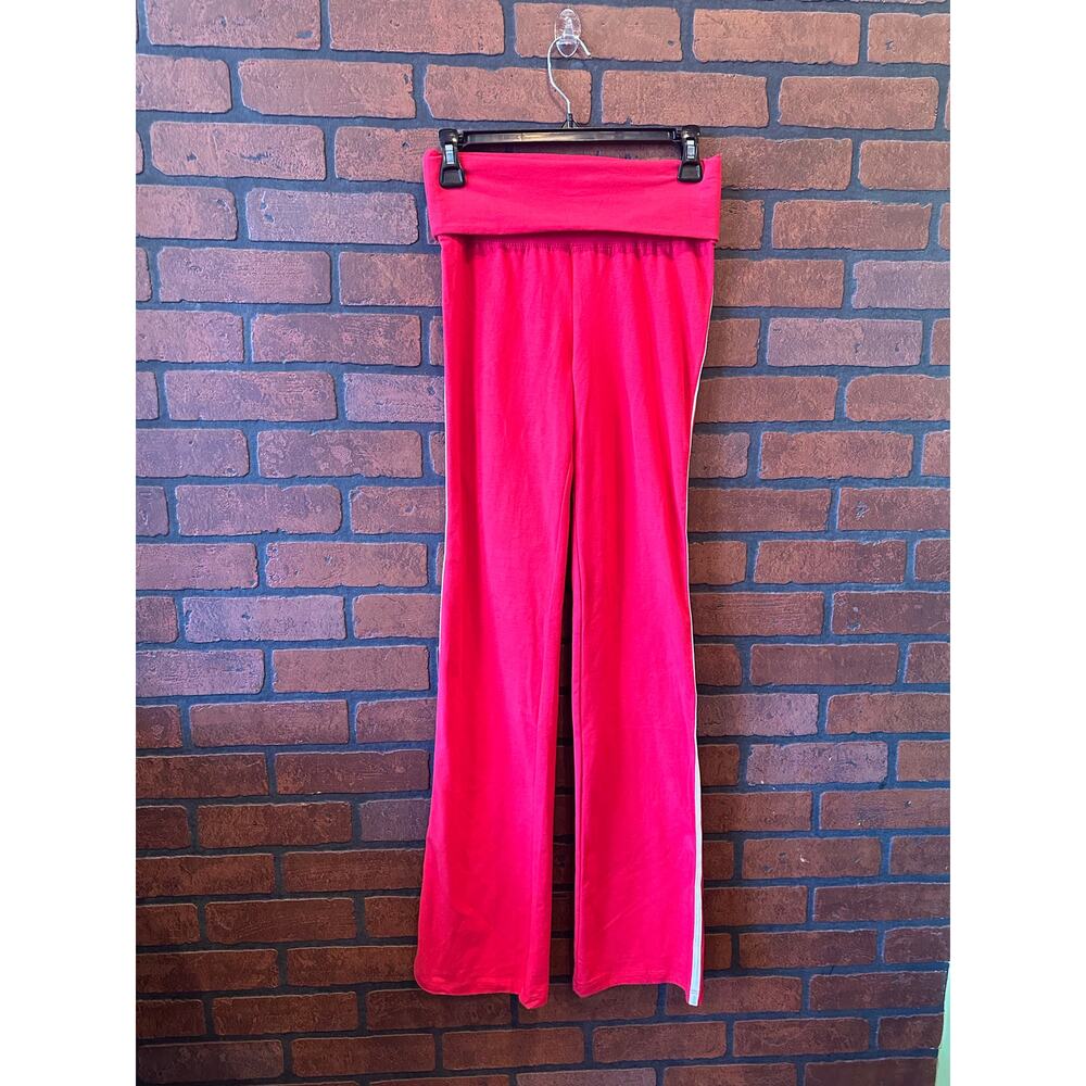 Cotton On Red Stretchy Bella Bootleg Pants Y2K XS NWT white stripe down side